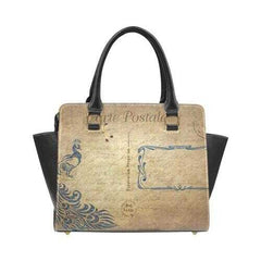 Handbags, Beige Postale Graphic Style Top-Handle Bag - purse-at-0105