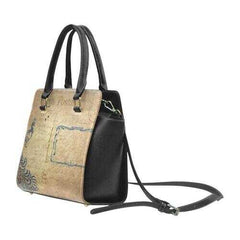 Handbags, Beige Postale Graphic Style Top-Handle Bag - purse-at-0105