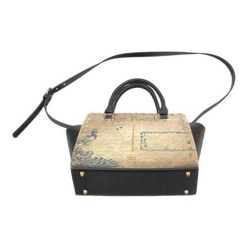Handbags, Beige Postale Graphic Style Top-Handle Bag - purse-at-0105