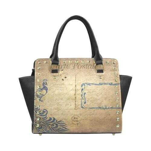 Handbags, Beige Postale Graphic Style Top-Handle Bag - purse-at-0105