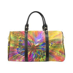 Travel Bags, Radiant Butterfly Style Adjustable Black Handle Zip Close Bag - purse-at-0105