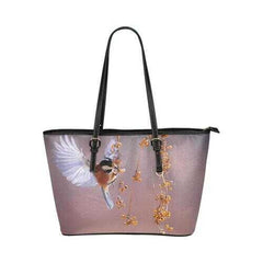 Tote Bags, White And Orange Hummingbird Purple Style Bag - purse-at-0105