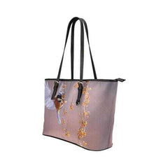 Tote Bags, White And Orange Hummingbird Purple Style Bag - purse-at-0105