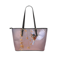 Tote Bags, White And Orange Hummingbird Purple Style Bag - purse-at-0105