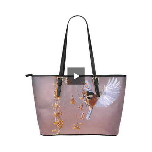 Tote Bags, White And Orange Hummingbird Purple Style Bag - purse-at-0105