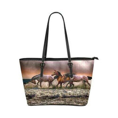 Tote Bags, Brown And Black Wild Horses Style Tote Bag - purse-at-0105
