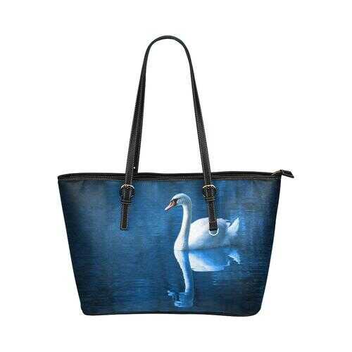 Tote Bags, Blue And Black White Dove Style Tote Bag - purse-at-0105