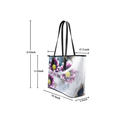 Purple Floral Style Tote Shoulder Bag - purse-at-0105