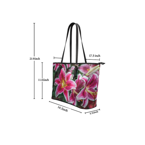 Tote Bags, Pink Floral Leather Bag - purse-at-0105
