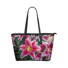 Tote Bags, Pink Floral Leather Bag - purse-at-0105