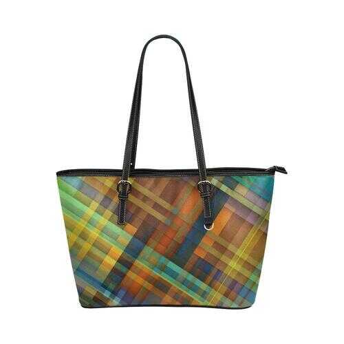 Geometric Grid Style Tote Shoulder Bag - purse-at-0105