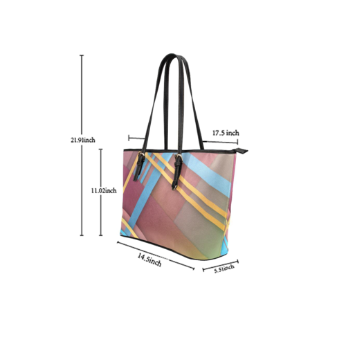 Geometric Pink And Blue Grid Style Tote Shoulder Bag - purse-at-0105