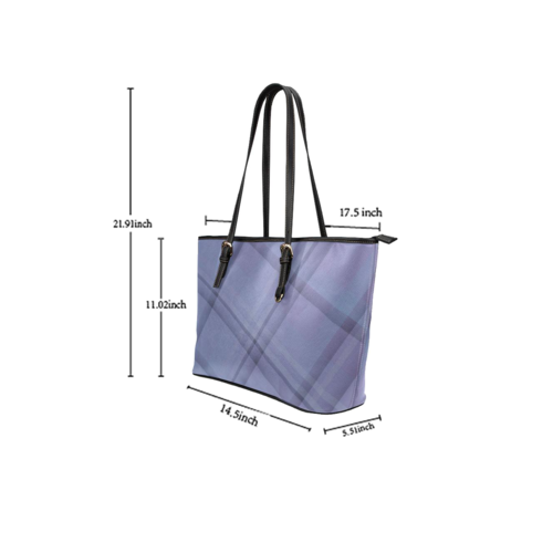 Purple Lavender Grid Style Shoulder Tote Bag - purse-at-0105