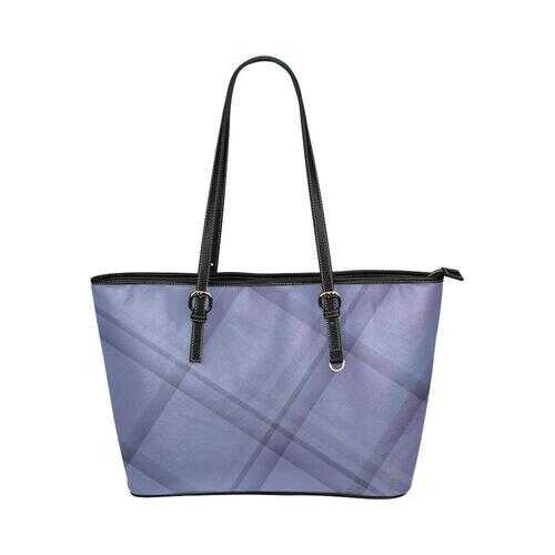 Purple Lavender Grid Style Shoulder Tote Bag - purse-at-0105