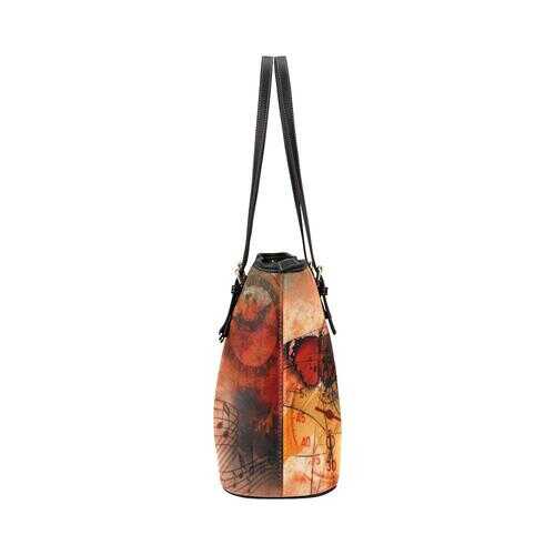 Tote Bags, Red Autumn Motif Tree Of Life Style Leather Bag - purse-at-0105
