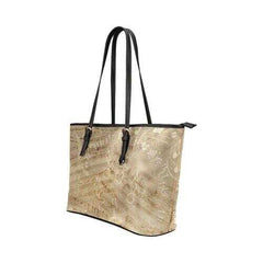 Tote Bags, Tan Musical Notes Design Tote Bag - purse-at-0105