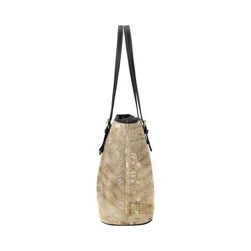 Tote Bags, Tan Musical Notes Design Tote Bag - purse-at-0105
