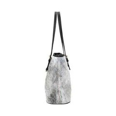 Gray Tote Shoulder Bag With Abstract Marble White Design - purse-at-0105
