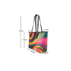 Colorful Circular Geometric Style Tote Bag - purse-at-0105