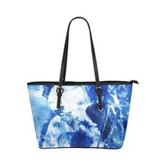 Tote Bags, Blue And Black Swirl Blue Style Leather Bag - purse-at-0105