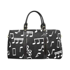 Travel Bags, Black And White Musical Notes Style Bag - purse-at-0105