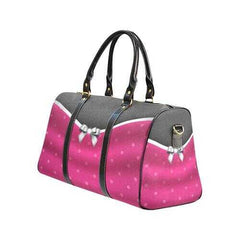 Pink And Black Bow Style Travel Bag - purse-at-0105