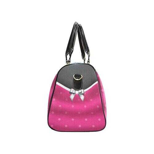 Pink And Black Bow Style Travel Bag - purse-at-0105