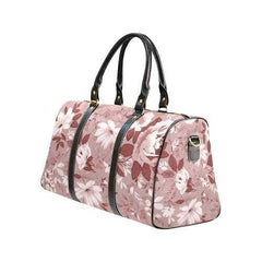 Travel Bags, Pink And White Floral Style Adjustable Black Handle Zip Close Bag - purse-at-0105