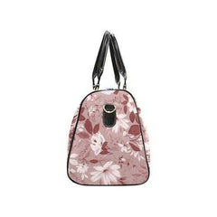 Travel Bags, Pink And White Floral Style Adjustable Black Handle Zip Close Bag - purse-at-0105