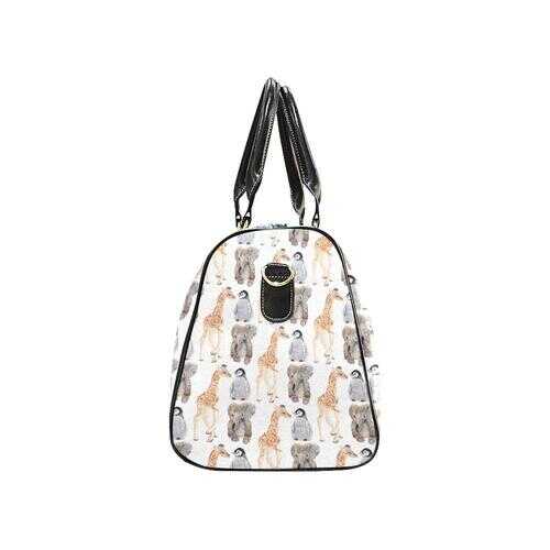 Giraffe Penguin Elephant Style White Travel Bag - purse-at-0105