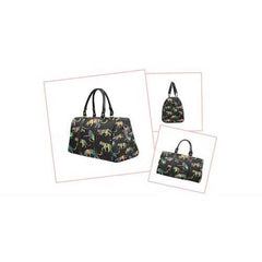 Travel Bags, Multicolor Lion Style Black Bag - purse-at-0105