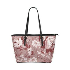 Tote Bags, Rose Red And Black Floral Style Tote Bags - purse-at-0105
