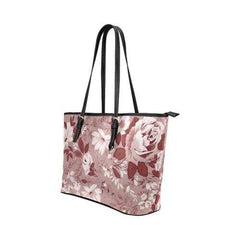 Tote Bags, Rose Red And Black Floral Style Tote Bags - purse-at-0105