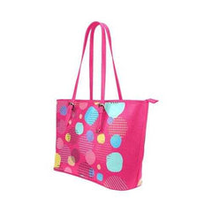 Tote Bags, Multicolor Bubble Style Pink Leather Bag - purse-at-0105