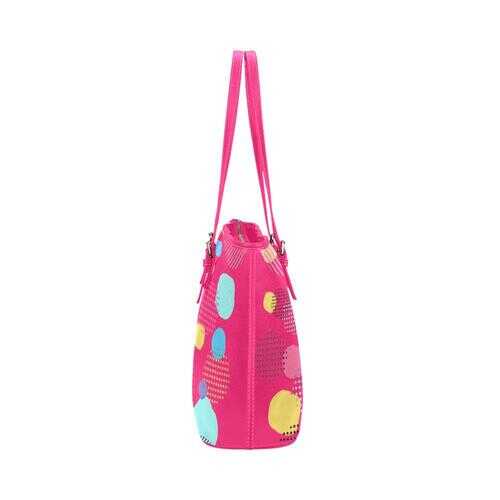Tote Bags, Multicolor Bubble Style Pink Leather Bag - purse-at-0105
