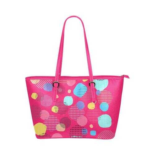 Tote Bags, Multicolor Bubble Style Pink Leather Bag - purse-at-0105