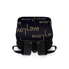 Backpacks, Black And Gold Love Graphic Style Backpack Bag - purse-at-0105