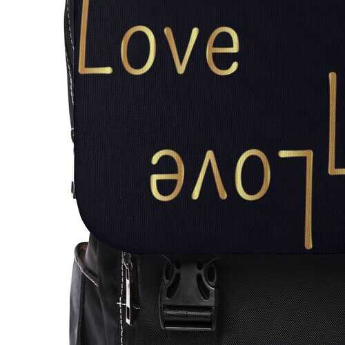 Backpacks, Black And Gold Love Graphic Style Backpack Bag - purse-at-0105