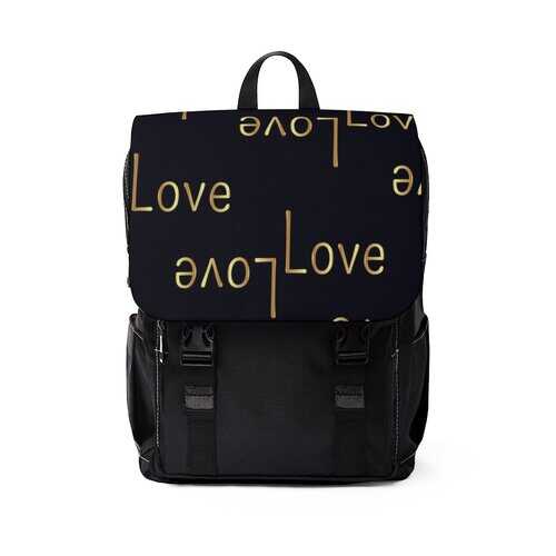 Backpacks, Black And Gold Love Graphic Style Backpack Bag - purse-at-0105