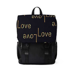 Backpacks, Black And Gold Love Graphic Style Backpack Bag - purse-at-0105
