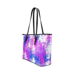 Tote Shoulder Bag With Abstract Paint Splatter Design - purse-at-0105