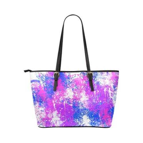 Tote Shoulder Bag With Abstract Paint Splatter Design - purse-at-0105