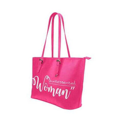 Tote Bags, Quintessential Woman Graphic Style Pink Leather Bag - purse-at-0105