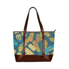 Tote Bags, Tribal Blue Style Large Tote Bag - purse-at-0105