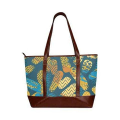 Tote Bags, Tribal Blue Style Large Tote Bag - purse-at-0105