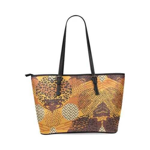 Tote Bags, Brown Geometric Style Tote Bag - purse-at-0105