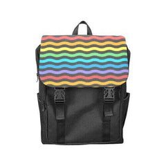 Backpacks, Rainbow Stripes Style Backpack Bag - purse-at-0105