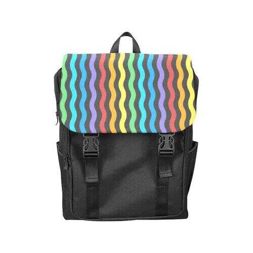 Backpacks, Vertical Rainbow Stripes Style Backpack Bag - purse-at-0105