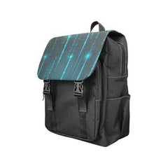 Backpacks, Blue Matrix Style Black Backpack Bag - purse-at-0105