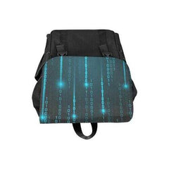 Backpacks, Blue Matrix Style Black Backpack Bag - purse-at-0105
